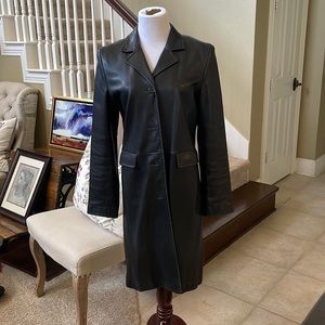 Ann Taylor black leather coat